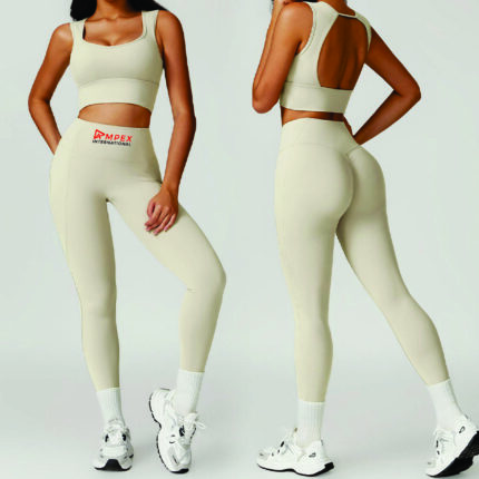 Ampex's Ivory Flow Backless Yoga Set