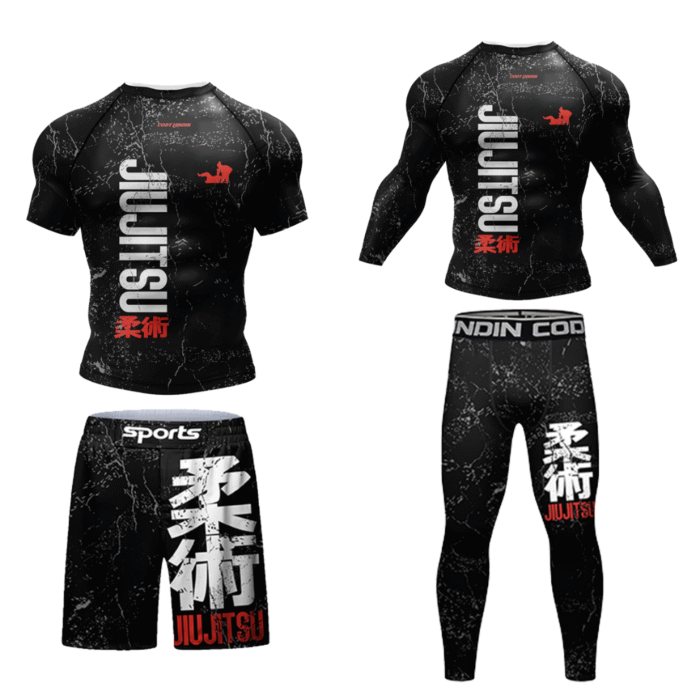 Sleeky Black Sublimated Rashguard Pant Twinset - Image 1